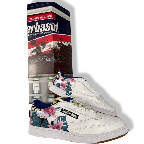 Reebok Classic X Jurassic Park Club C 85 Shoe White Dennis Nedry Limited Edition